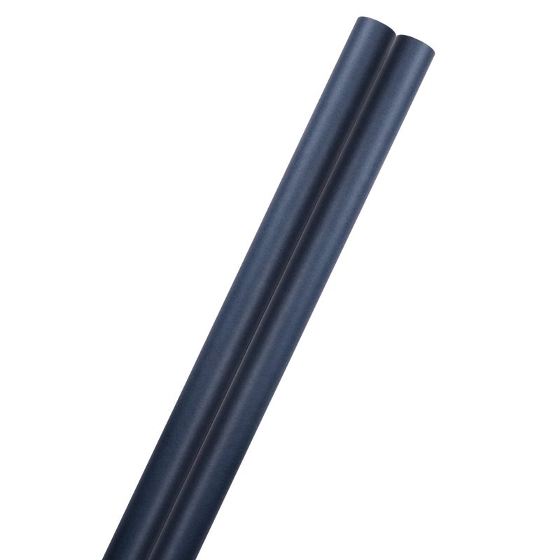 JAM Paper Gift Wrap - Matte Wrapping Paper - 50 Sq Ft Total (30 in x 10 Ft Each) - Matte Cobalt Navy Blue - 2 Rolls/Pack - Image 2
